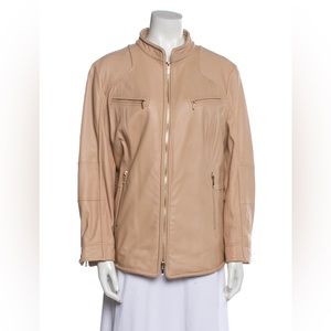 Escada tan leather jacket with gold zippers. No offers please.